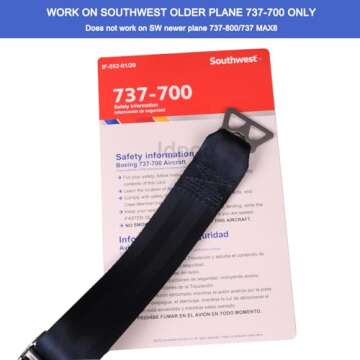 Idpoo Airplane Seat Belt Extender - FITS SOUTHWEST AIRLINE OLD 737-700 - SeatBelt Extension Adjustab...