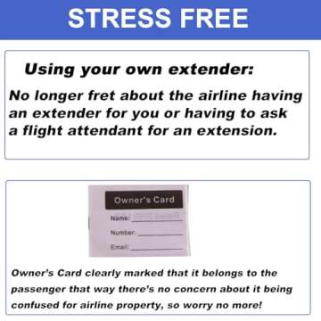 Idpoo Airplane Seat Belt Extender - FITS SOUTHWEST AIRLINE OLD 737-700 - SeatBelt Extension Adjustable 7-25" Length - E8 Safety Certified (Type B)