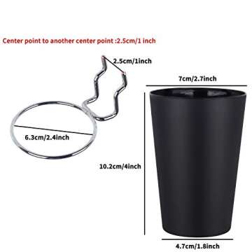 Kuhome 6 Sets Pegboard Hooks with Pegboard Cups, Ring Style Pegboard Bins with Rings, Pegboard Cup Holder Accessories for Organizing Storage (Black)