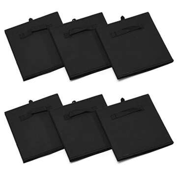 MaidMAX Cloth Storage Cubes Bins with Dual Handles for Home Closet Drawers Cube Organizer, Foldable, Black, 10.5×10.5×11 inches, Set of 6