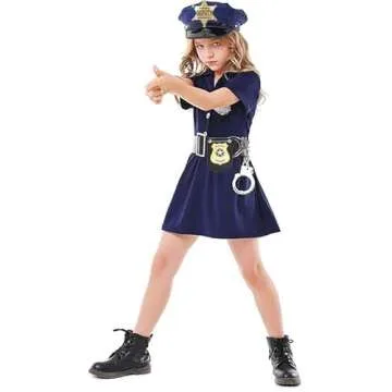 Police Badge Police Pretend Play Toy Set for Metal Handcuffs with Key American Flag Waving Lapel Pins Whistle Halloween NYPD Police Deputy Badge Dress Up Pretend Play Accessory Black
