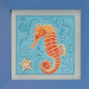 Seahorse Beaded Counted Cross Stitch Kit by Mill Hill - 2018 Collection