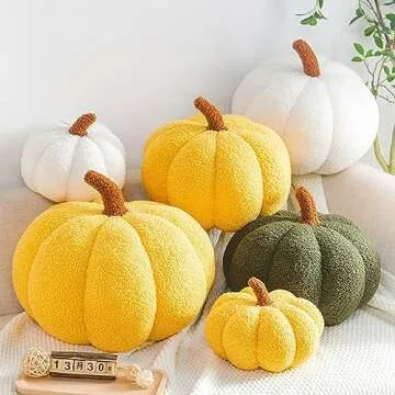 CANGHI Halloween Plush Pumpkin Decorative Pillow for Fall