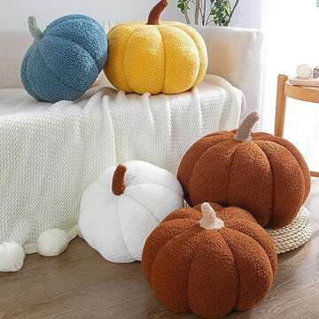 CANGHI Halloween Plush Pumpkin Decorative Pillow for Fall