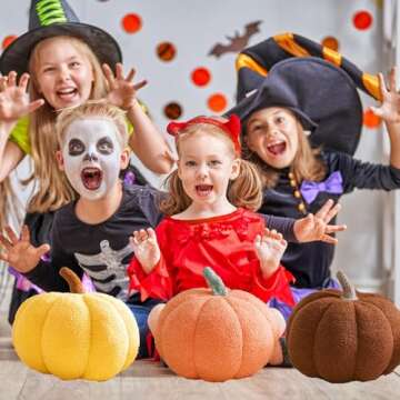 CANGHI Halloween Plush Pumpkin Decorative Pillow for Fall