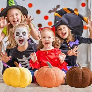 CANGHI Halloween Plush Pumpkin Decorative Pillow for Fall
