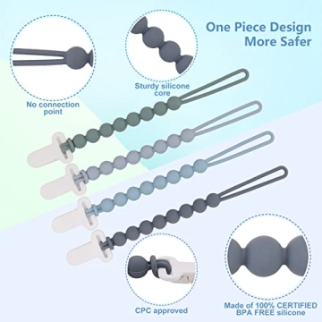 Stylish Silicone Pacifier Clips - Safe for Newborns