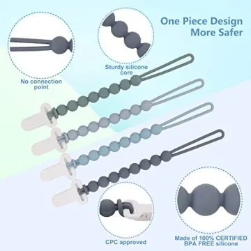 Stylish Silicone Pacifier Clips - Safe for Newborns