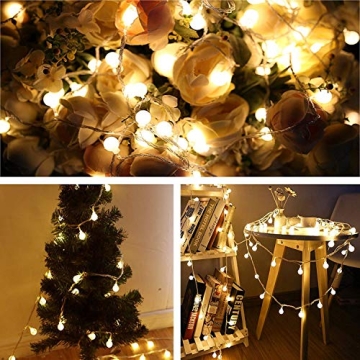 RaThun Globe String Lights - 49ft 100 LED Indoor-Outdoor Decor