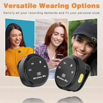 R RUCKERCO Lavalier Wireless Microphone for iPhone/Camera/PC/Laptop,Lightning/USB-C/Plug,Ultra-Low Latency,360° HD Recording,Intelligent Noise Reduction, Suitable for Video Recording and Streaming