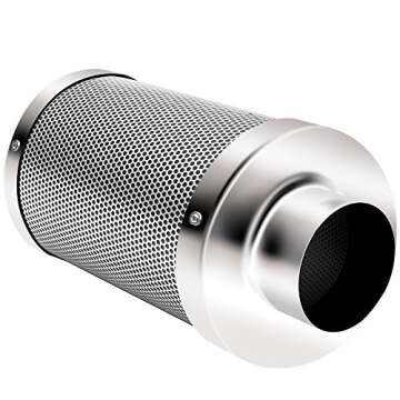 iPower GLFANXINL8FILT8M 750 CFM Duct Inline Fan with 8 Inch Filter Grow Tent Ventilation System with Pre-Filter