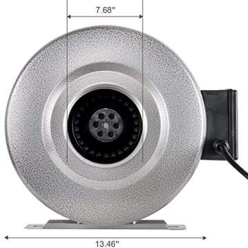 iPower GLFANXINL8FILT8M 750 CFM Duct Inline Fan with 8 Inch Filter Grow Tent Ventilation System with Pre-Filter