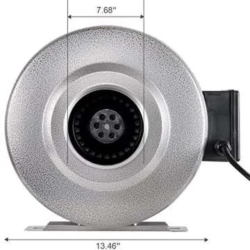 iPower GLFANXINL8FILT8M 750 CFM Duct Inline Fan with 8 Inch Filter Grow Tent Ventilation System with Pre-Filter