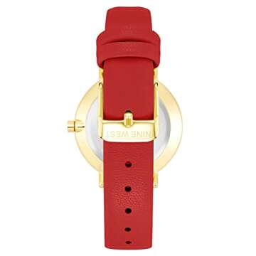 Nine West Women's Strap Watch, Red/Gold (NW/2346GPRD)