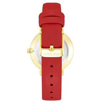 Nine West Women's Strap Watch, Red/Gold (NW/2346GPRD)