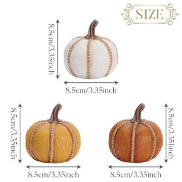 Valery Madelyn Pumpkins Fall Decorations for Home, Set of 6 Decorative Pumpkins Decor Indoor Resin Harvest Pumpkin Figurines for Table, Tabletop Autumn Thanksgiving Halloween Decorations