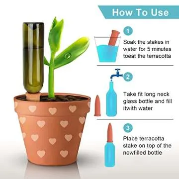 FAMILy Plant Watering Stakes - 10 Pack Eco-Friendly Watering Devices for Indoor & Outdoor Plants