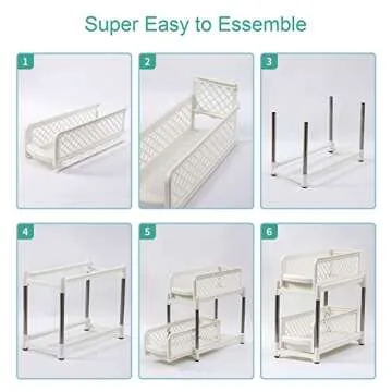 Sunview Bathroom Organizer 2PCS, Under Sink Organizers and Storage,2Tier Pull Out Cabinet Organizer,Sliding Cabinet Organizers with Storage Drawers for Bathroom Kitchen Countertop Narrow Space (White)