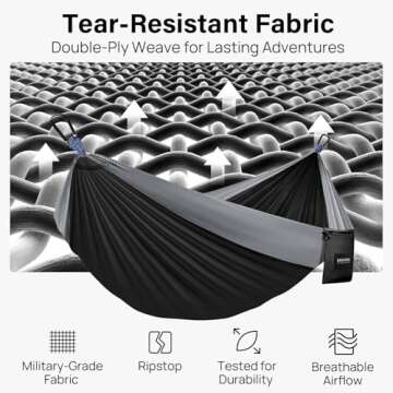 Lightweight Portable Camping Hammock 500 lbs Capacity