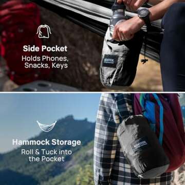 Lightweight Portable Camping Hammock 500 lbs Capacity