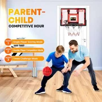 Indoor Basketball Hoop Toy for Kids, Pro Basketball Hoop Over The Door - Sports Gifts for Boys 6-12+ Year Old - Basketball Boys Toys Ages 6 7 8 9 10 11 12