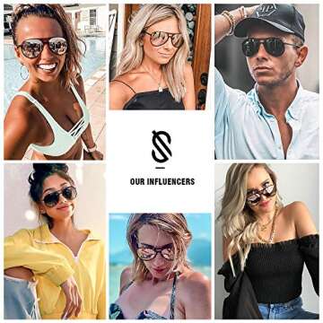 SOJOS Classic Polarized Ultra Lightweight Flexible Men Women Sunglasses JOURNEY SJ2065 with Matt Black Frame/Turquoise Lens