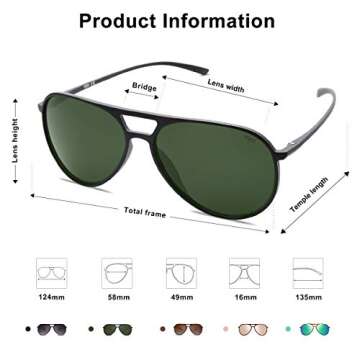 SOJOS Classic Polarized Ultra Lightweight Flexible Men Women Sunglasses JOURNEY SJ2065 with Matt Black Frame/Turquoise Lens