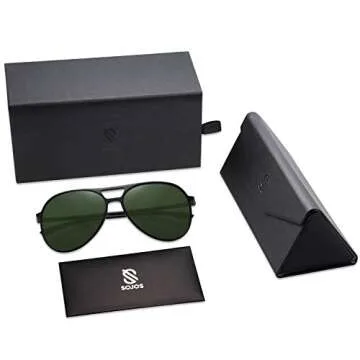 SOJOS Classic Polarized Ultra Lightweight Flexible Men Women Sunglasses JOURNEY SJ2065 with Matt Black Frame/Turquoise Lens