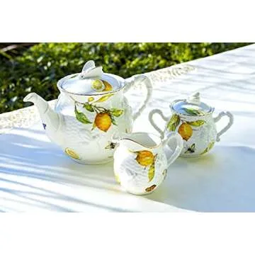 Grace Teaware Lemon Bee Fine Porcelain 11-Piece Tea Set