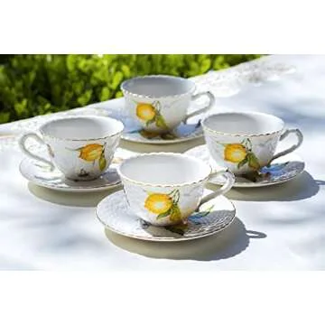 Grace Teaware Lemon Bee Fine Porcelain 11-Piece Tea Set