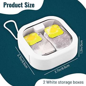 LELE LIFE 2pcs Small Portable Jewelry Box with Silicone Strap, Press to Open, Cotton Swab Holder, Ha...