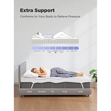 PERLECARE Gel Memory Foam Mattress Topper for Pressure Relief