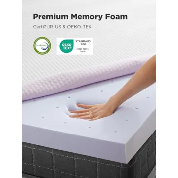 PERLECARE Gel Memory Foam Mattress Topper for Pressure Relief