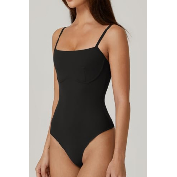 QINSEN Women's Sexy Cami Bodysuit for Effortless Style
