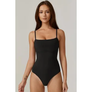 QINSEN Women's Sexy Cami Bodysuit for Effortless Style