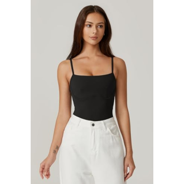 QINSEN Women's Sexy Cami Bodysuit for Effortless Style