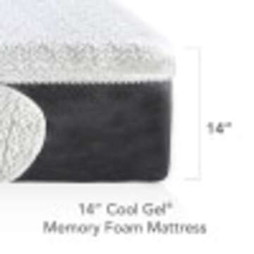 Classic Brands 410167-1160 Cool Gel 1.0 Ultimate Gel Memory Foam 14-Inch Mattress with BONUS 2 Pillows, King, White
