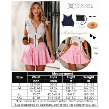 Avidlove Ruffled High Waist Mini Skirt for Women