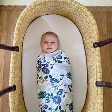 aden + anais Essentials Muslin Swaddle Blankets for Baby Girls and Boys, Newborn Receiving Blanket for Swaddling, 100% Cotton Baby Swaddle Wrap, 4 Pack, Flowers Bloom