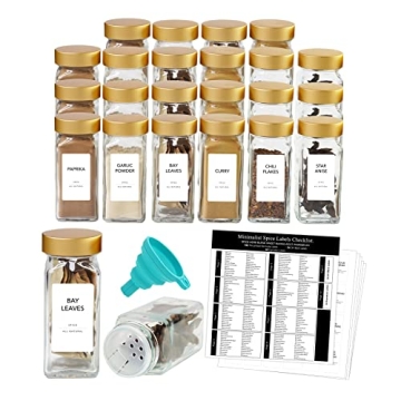 Elegant AYOUSIN 24 Spice Jars Set for Organized Kitchens