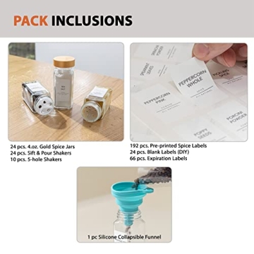 Elegant AYOUSIN 24 Spice Jars Set for Organized Kitchens