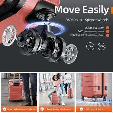 SHOWKOO Luggage Sets Expandable Durable Suitcases 3pcs