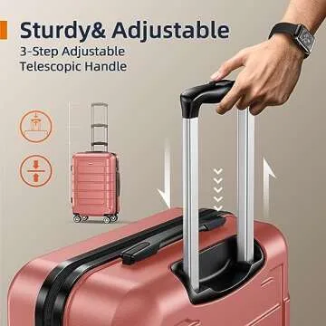SHOWKOO Luggage Sets Expandable Durable Suitcases 3pcs