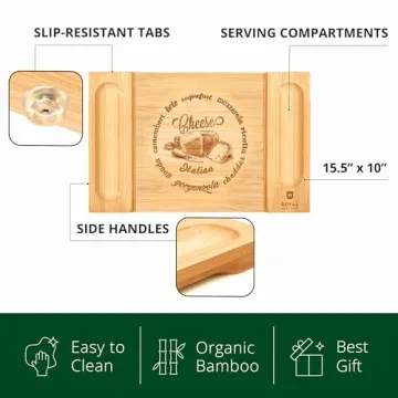 ROYAL CRAFT WOOD Charcuterie Board - Large Bamboo Serving Tray