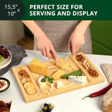 ROYAL CRAFT WOOD Charcuterie Board - Large Bamboo Serving Tray