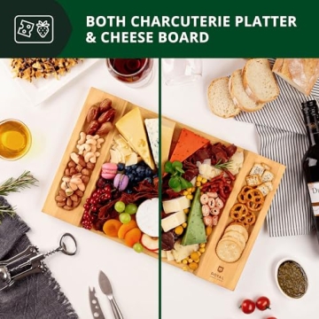 ROYAL CRAFT WOOD Charcuterie Board - Large Bamboo Serving Tray