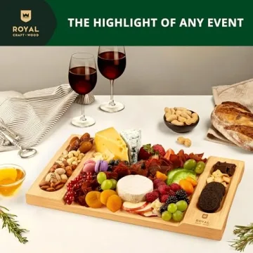 ROYAL CRAFT WOOD Charcuterie Board - Large Bamboo Serving Tray