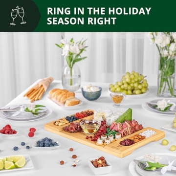 ROYAL CRAFT WOOD Charcuterie Board - Large Bamboo Serving Tray