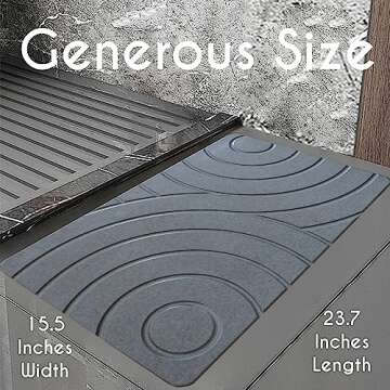 Evovee Stone Bath Mat - Absorbent Natural Diatomite Bath Stone Mat for Bathroom, Fast-Drying, Non-Sl...