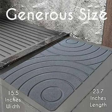 Evovee Stone Bath Mat - Absorbent Natural Diatomite Bath Stone Mat for Bathroom, Fast-Drying, Non-Sl...